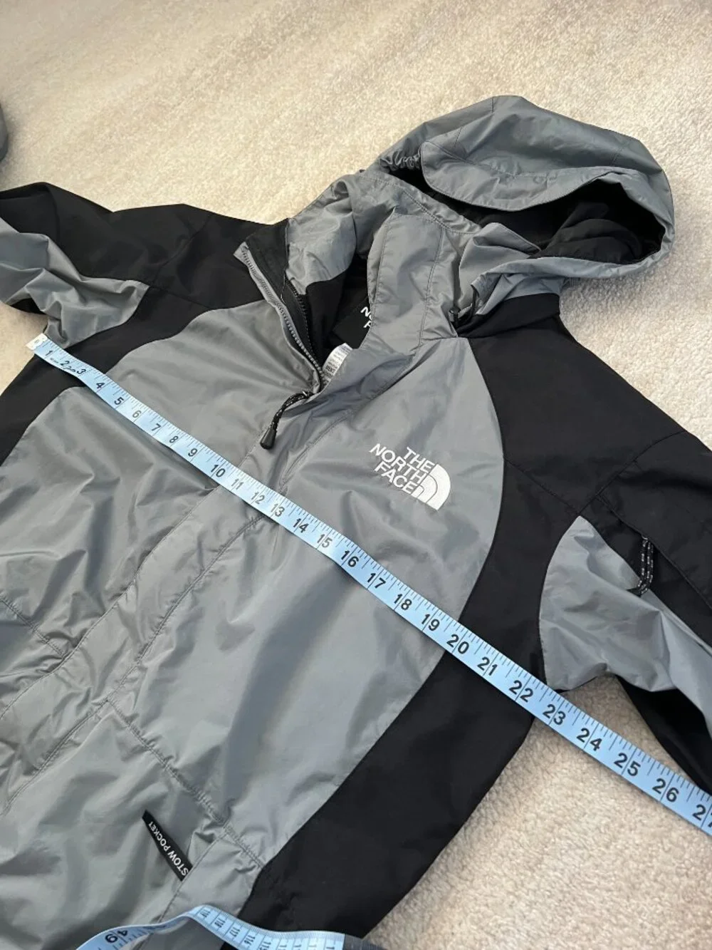 Vintage 90s The North Face GoreTex Mountain Jacket S Grey Black Packable Parka