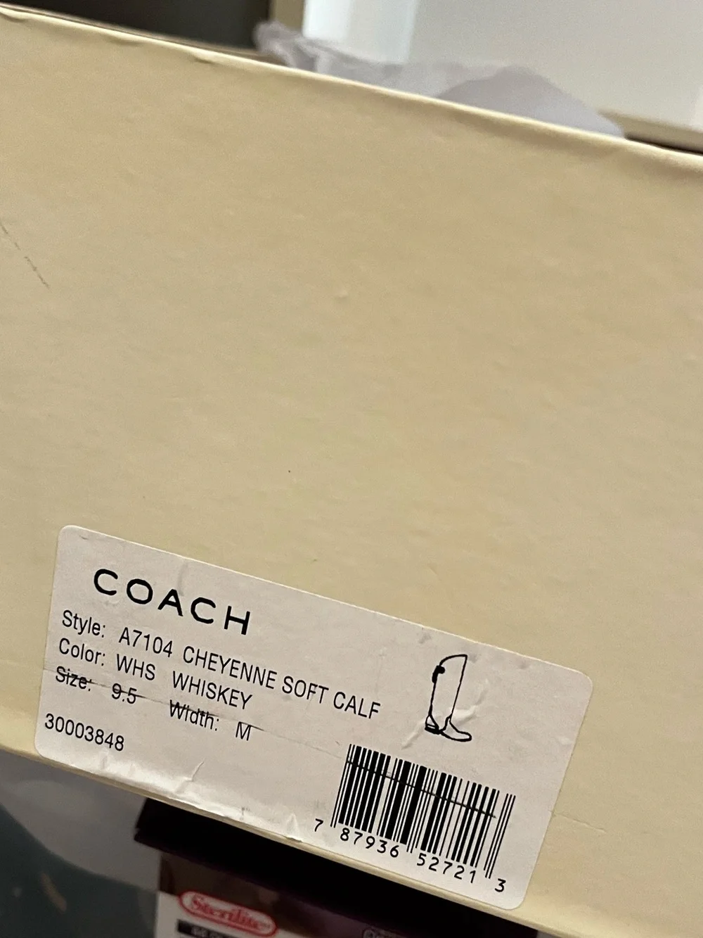 COACH Cheyenne Whisky Leather over the knee boots 9.5
