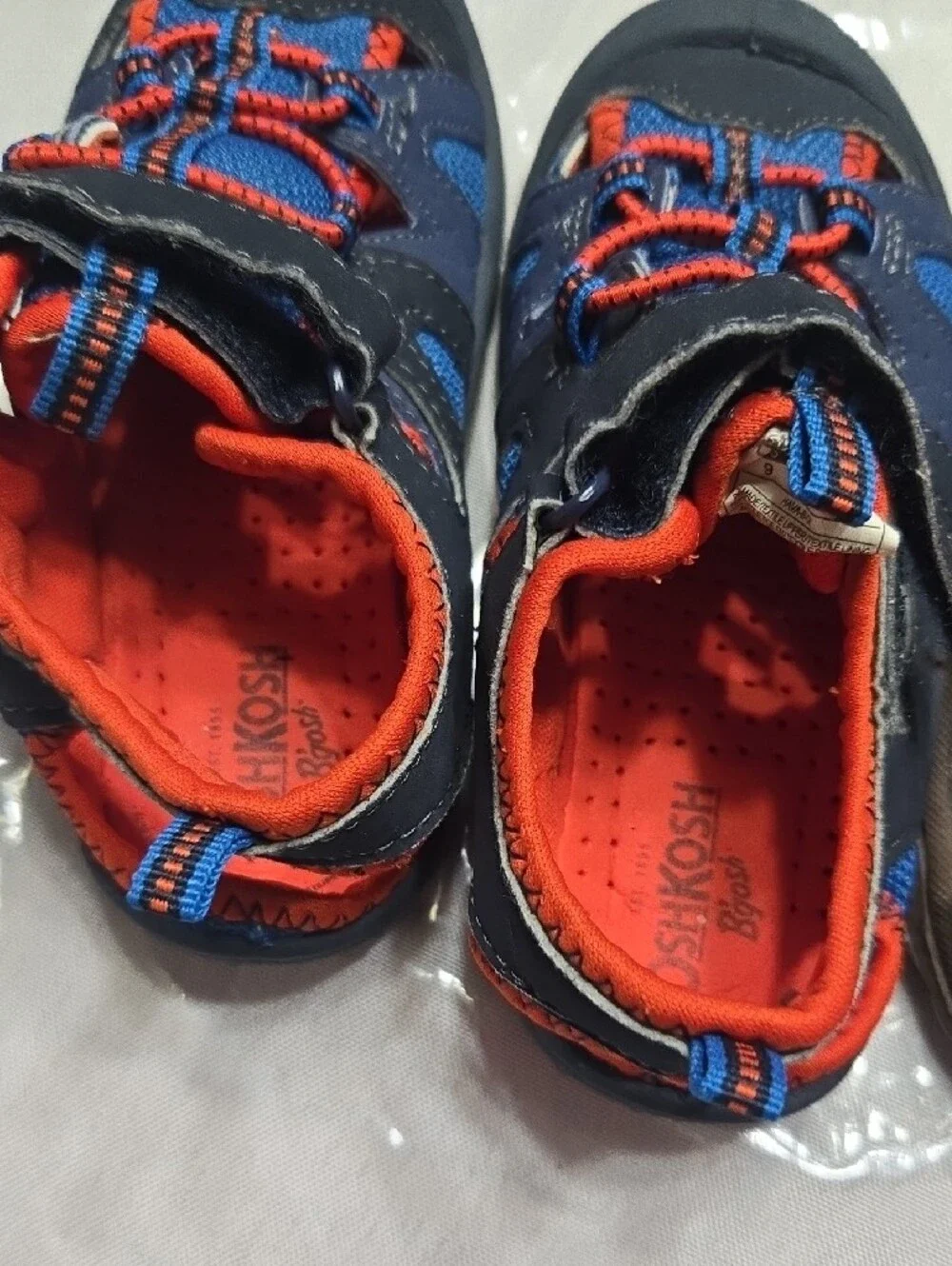Buster Brown Brown Leather-Look Kids Sandals & Oshkosh Blue Sandals.
