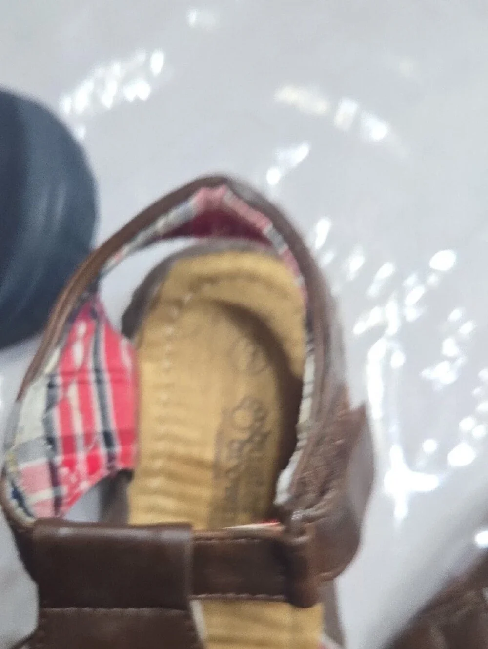 Buster Brown Brown Leather-Look Kids Sandals & Oshkosh Blue Sandals.