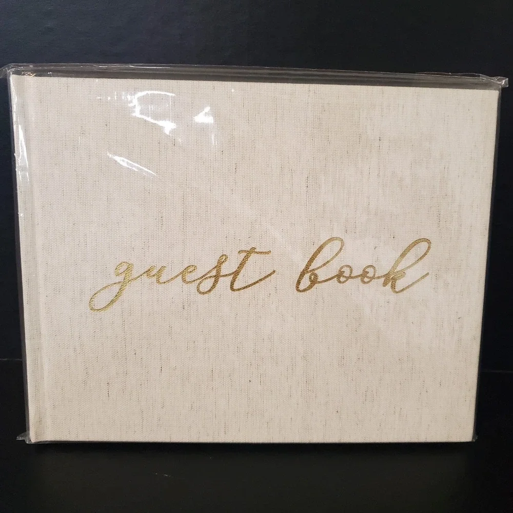 Bloom Daily Planners‎ Guest Book, Gold Linen Wedding Party Retirement Graduation