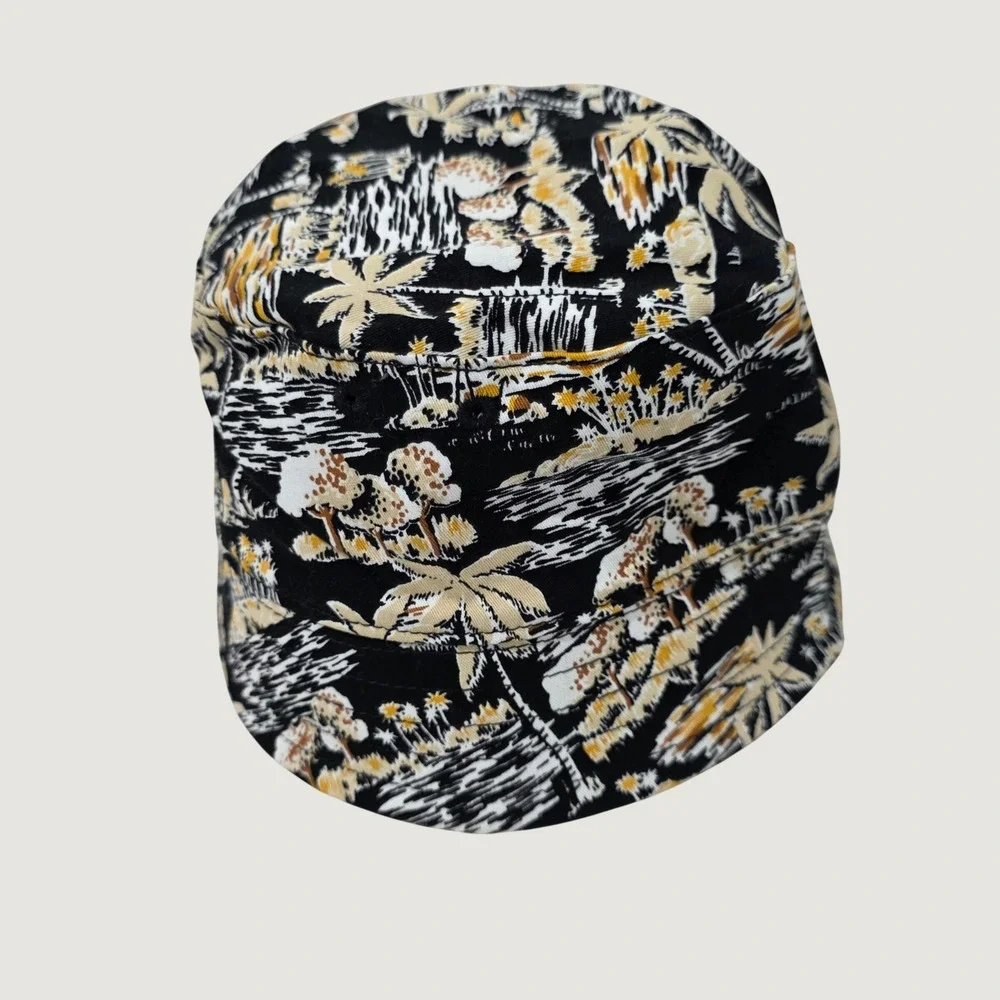 Janie and Jack Boys Bucket Hat Kids 4-5 Black Tropical Palm Tree Sun Hat