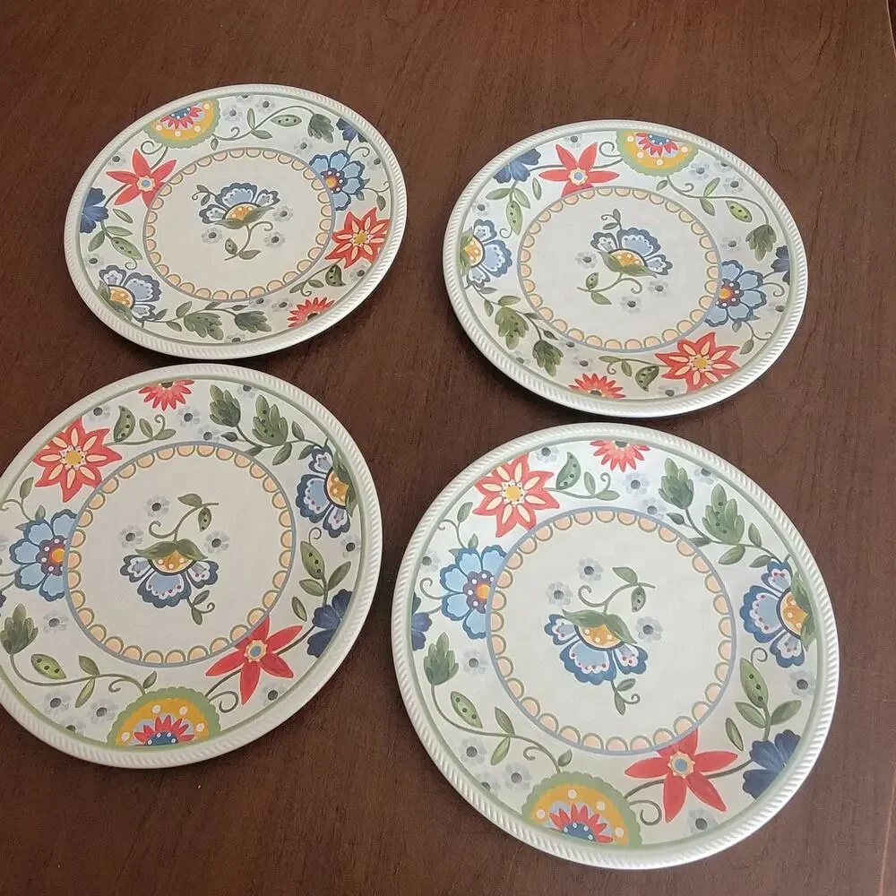 Threshold Melamine  Dinner Floral design Plates set of 4 Target Perfect shape