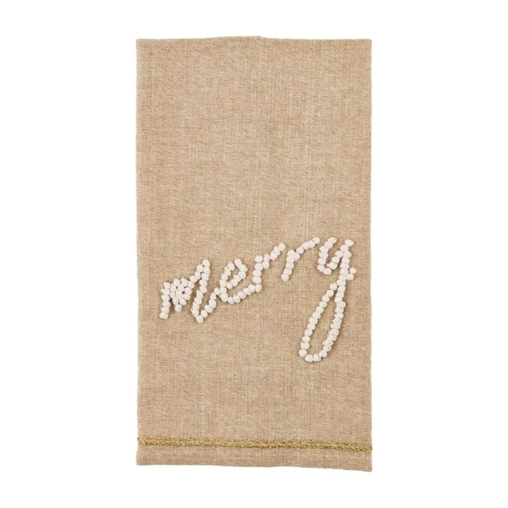 Mud Pie Merry Holiday Knot Towel/NWT