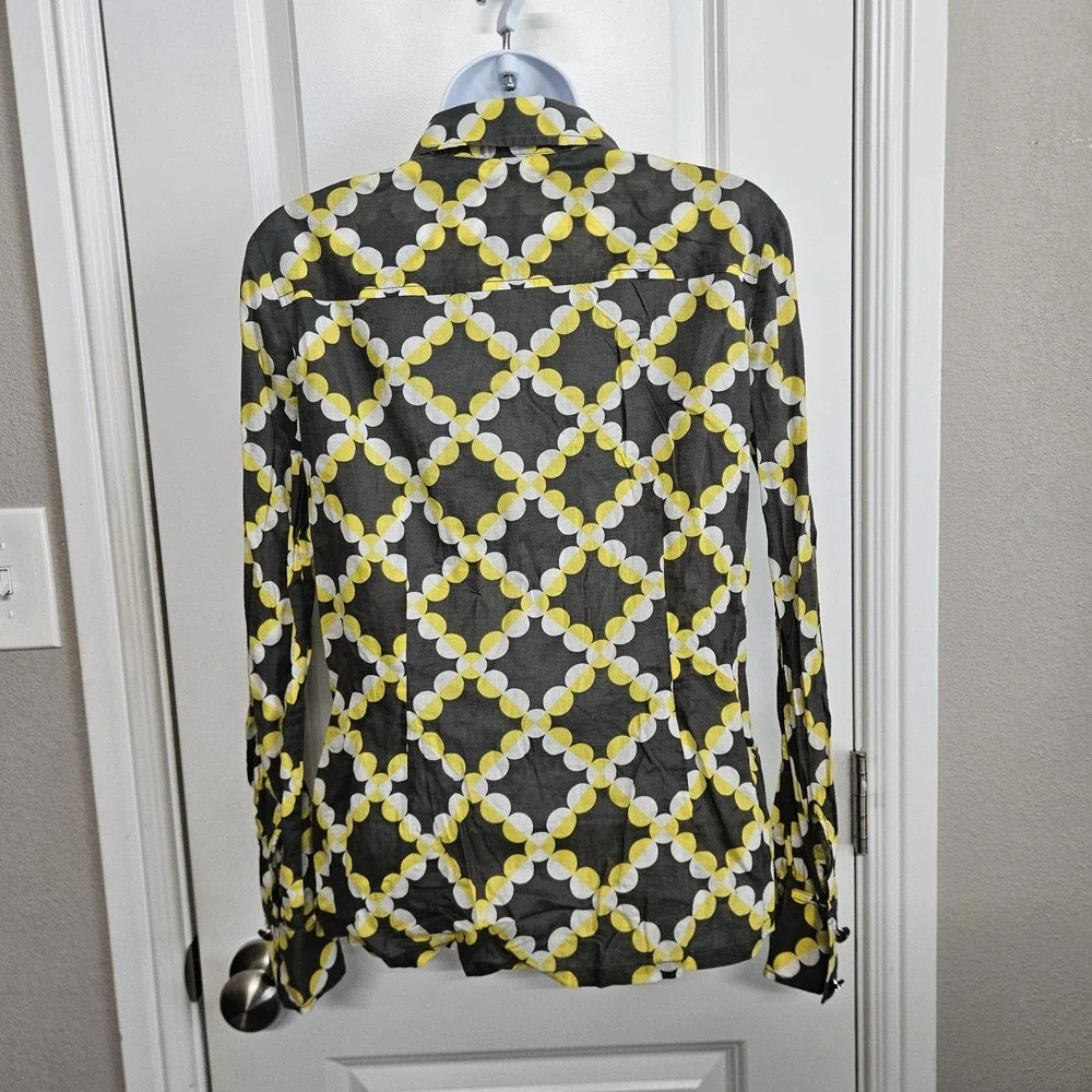 Tory‎ Burch Women's 100% silk Blouse Quarter Snap Buttons Size 4