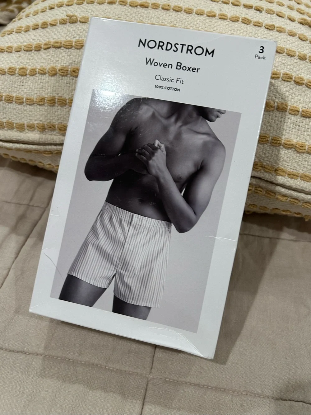 Nordstrom 3 pack woven boxer classic fit 100% cotton /new with box