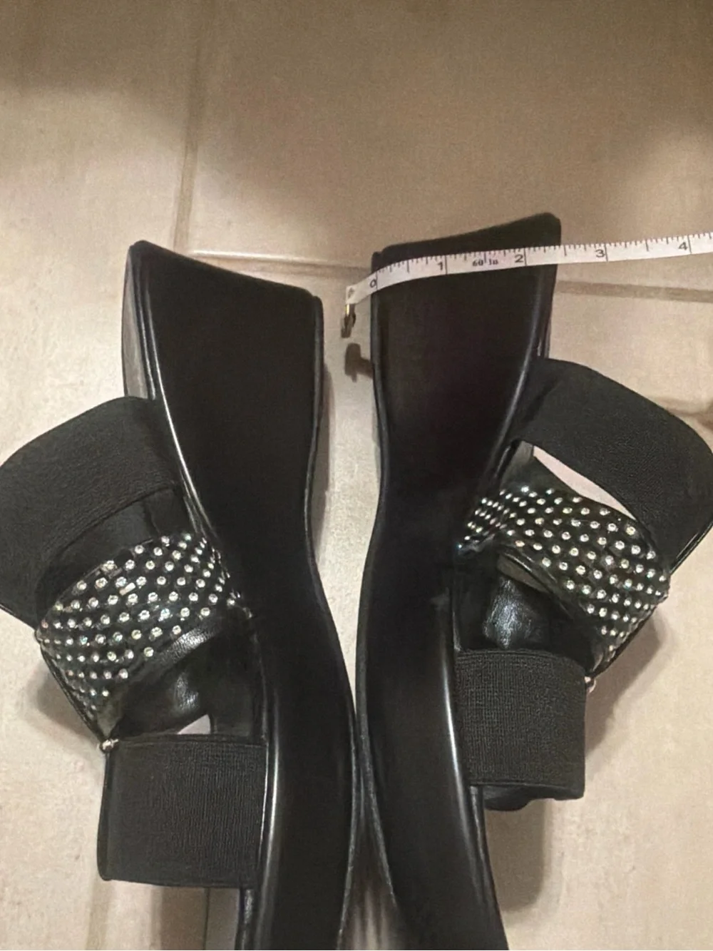 Italian Shoemakers wedge sparkle straps