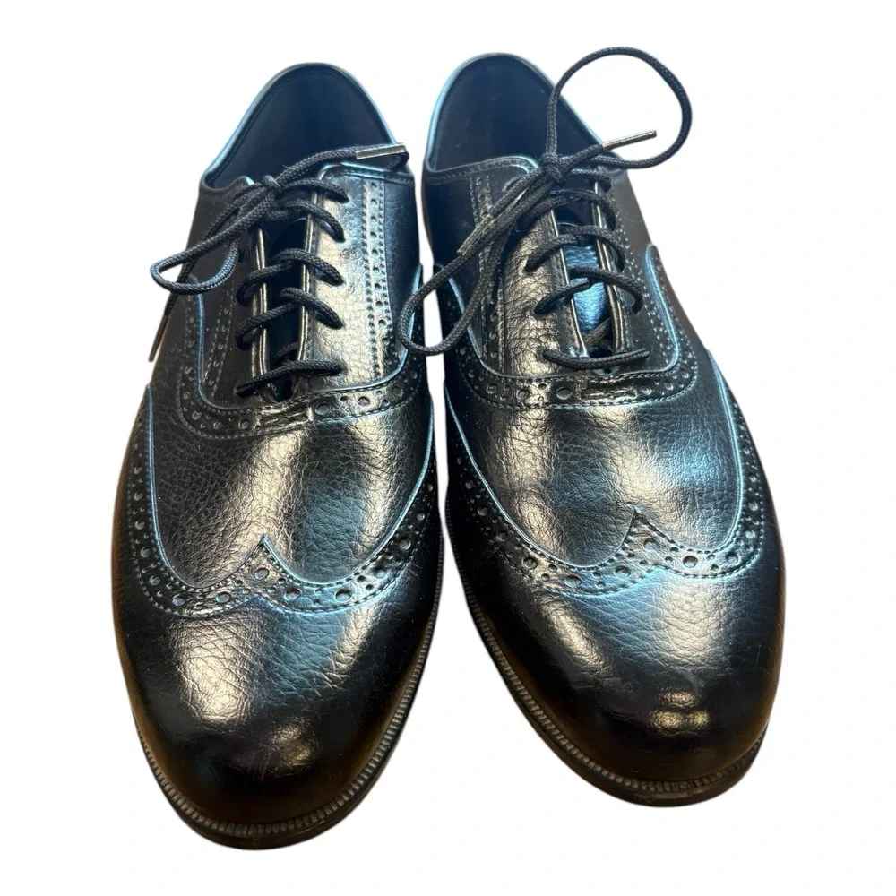Vintage Chancellor's Black‎ Leather Wingtip Oxford Shoes | Made in USA | Size 12