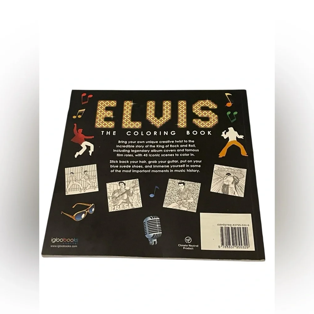 Elvis Presley The Coloring Book by Igloo Books 2022 Music Art Adult Activity New