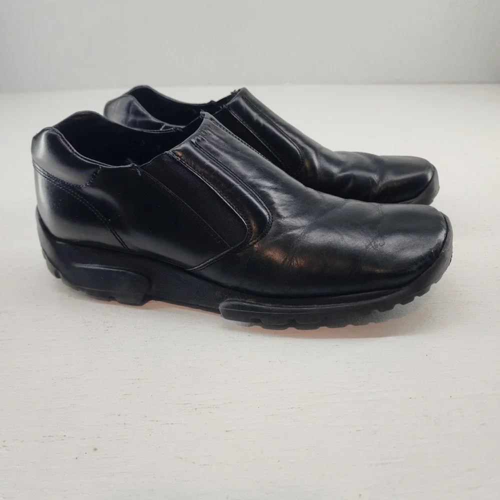 Donald J Pliner Mens Black Leather Slip On Loafers‎ Size 9 M Business Casual