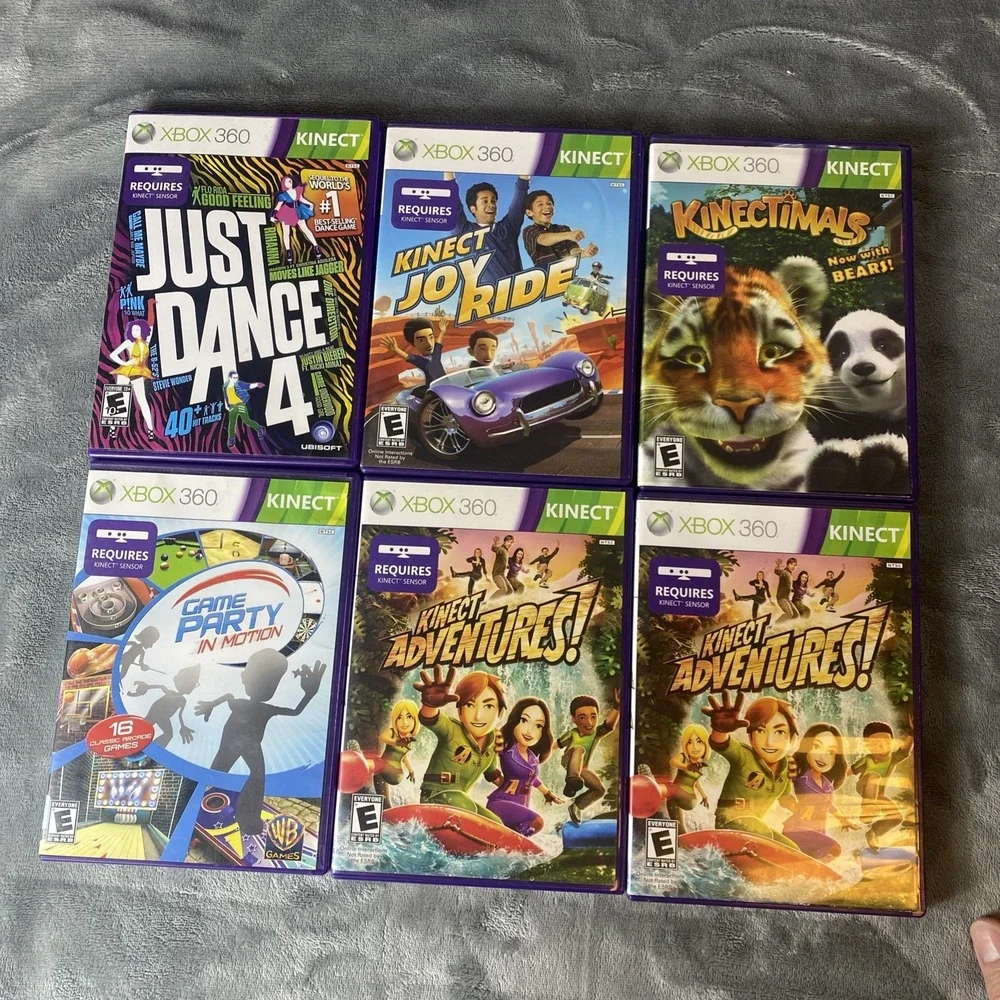 LOT OF 6 XBOX 360 KINECT GAMES;‎ Just Dance 4, Joy Ride, Kinectimals, Game Party