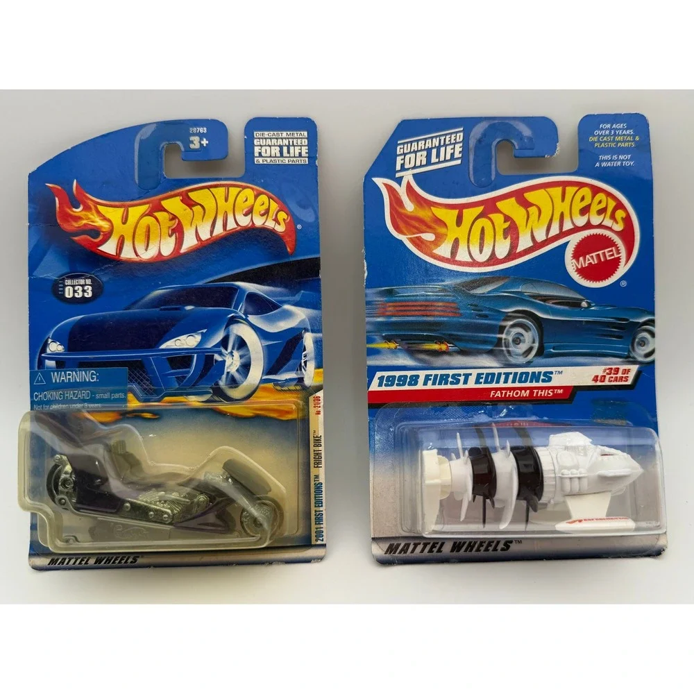 Hot Wheels First‎ Editions Lot 1998 Fathom This 2001 Fright Bike Diecast 2pk