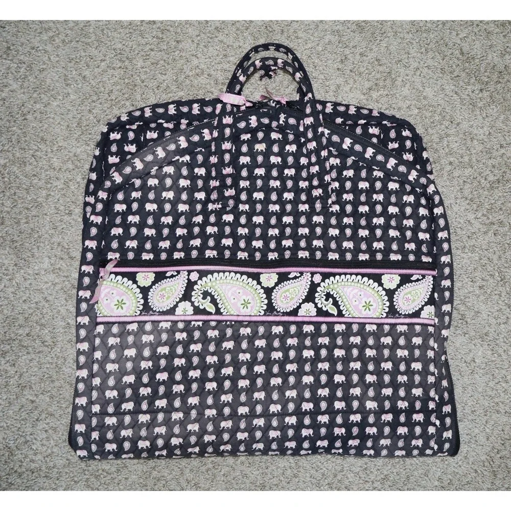 Vintage Vera Bradley Quilted Garment Bag Pink Elephants Retired Y2K