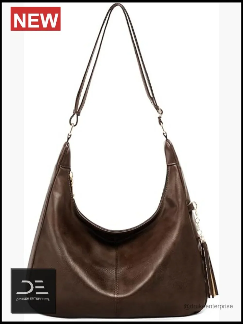 Slouchy Hobo Tote, Soft Foldable Vegan Leather, Large Capacity Shoulder