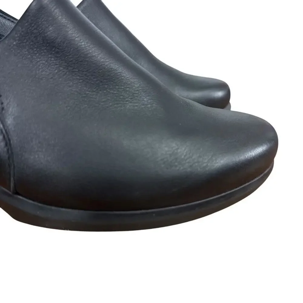 Hush Puppies The Body Shoe Maria Black Wedge Leather Comfort Shoes Slip On sz 8