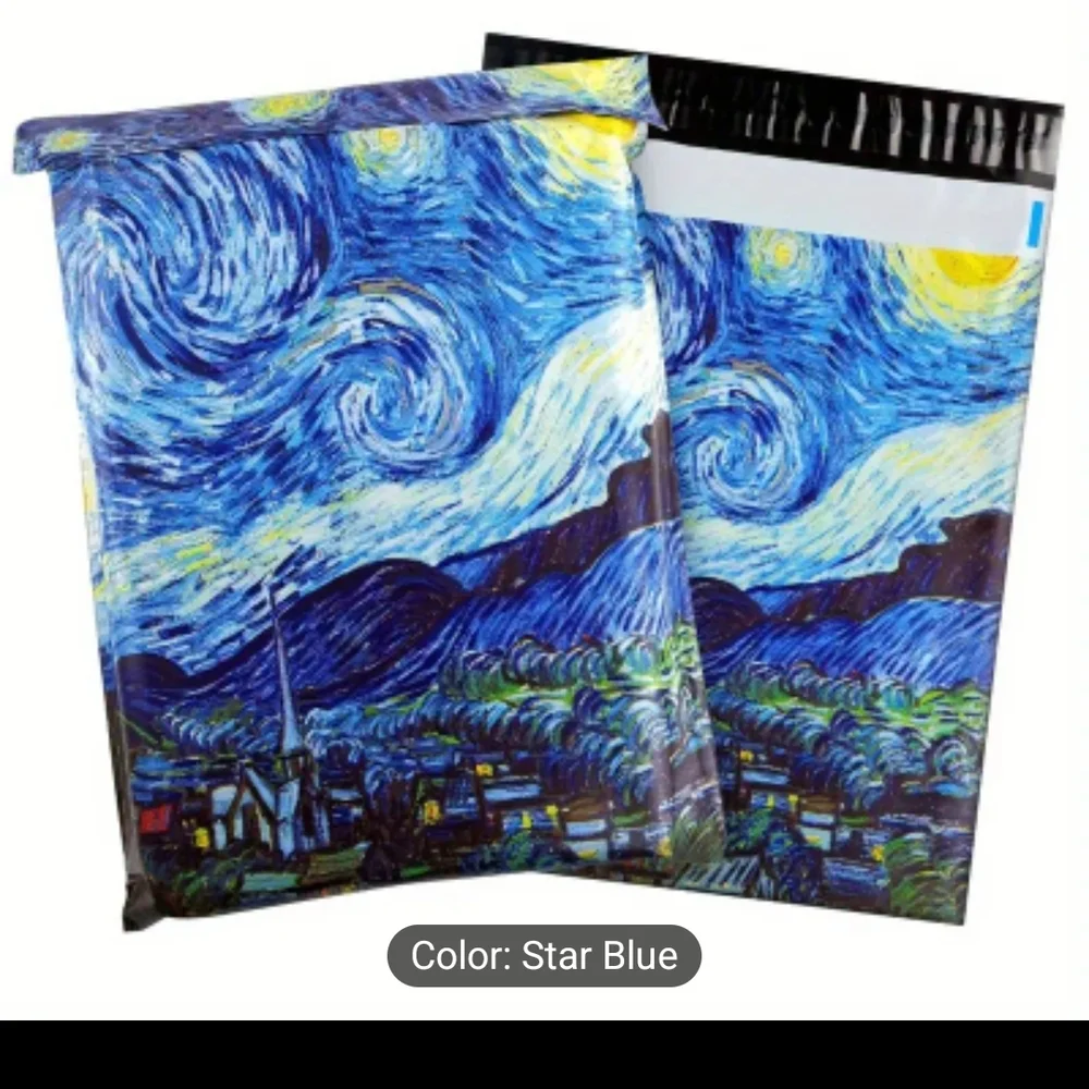 Starry Night Themed Poly Mailers ~ TEN - 10X13