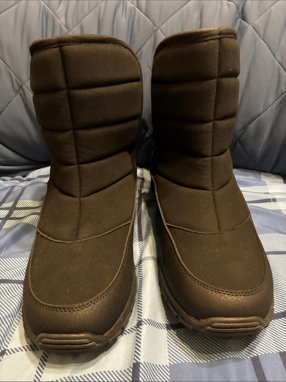 NWT Lands' End Expedition Insulated Waterproof Slip On Black Snow Boots size 11