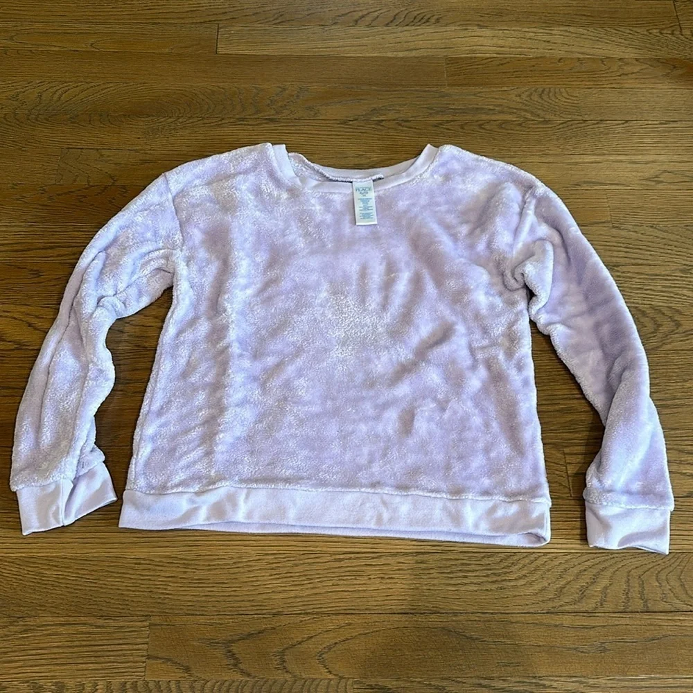 The Children’s Place Girl’s Purple Fuzzy Crewneck - Size 14