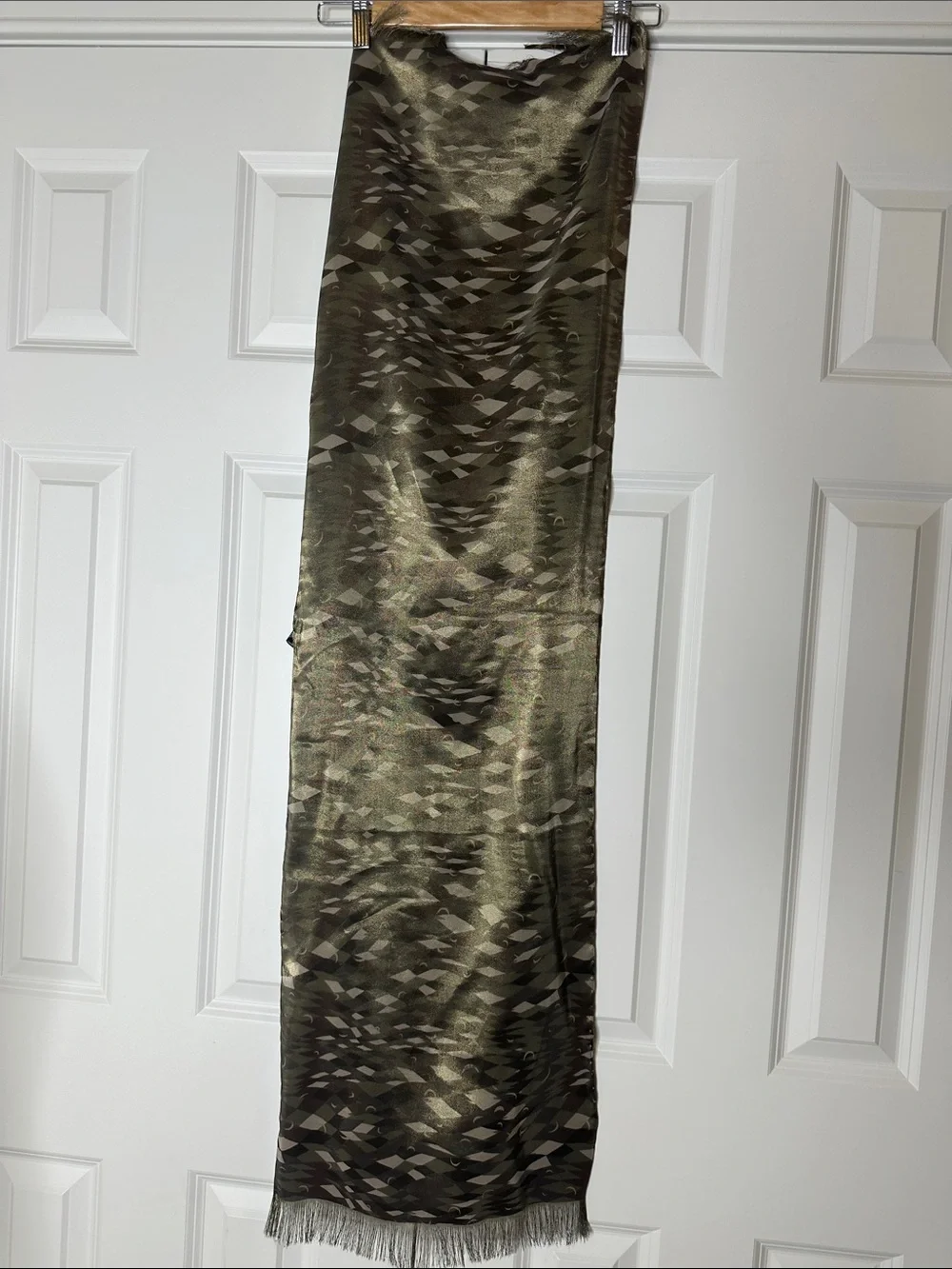 Georgina von Etzdorf Vintage Silk Blend Abstract Camo Scarf