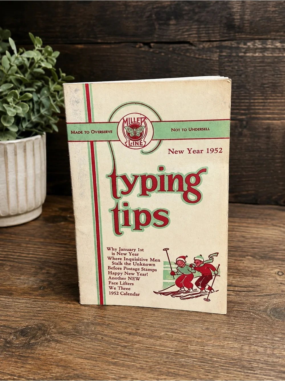 Vintage 1952 Miller Line Typing Tips Booklet Office Ephemera