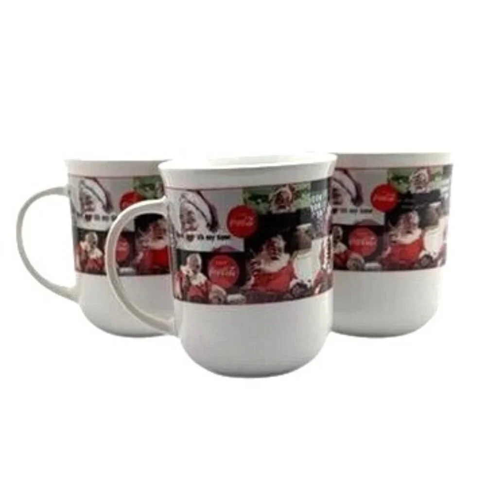 Vtg Coca-Cola Sakura Mug Set Of 3 Cups Santa Christmas Holiday Collectible 1990s