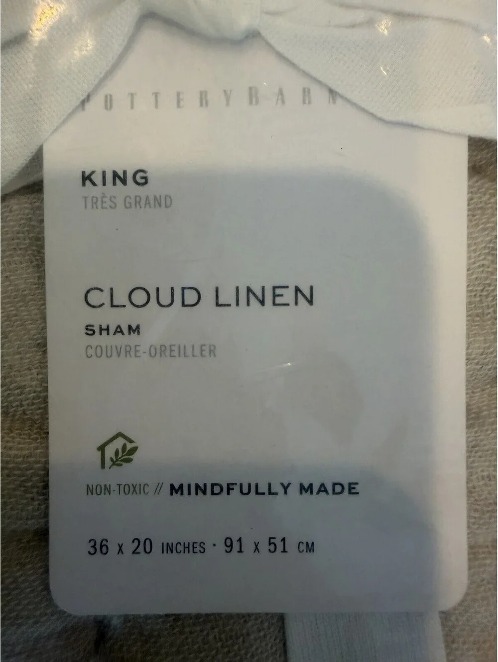 New Set Of 2 PotteryBarn Cloud Linen King Shams Flax New Sealed