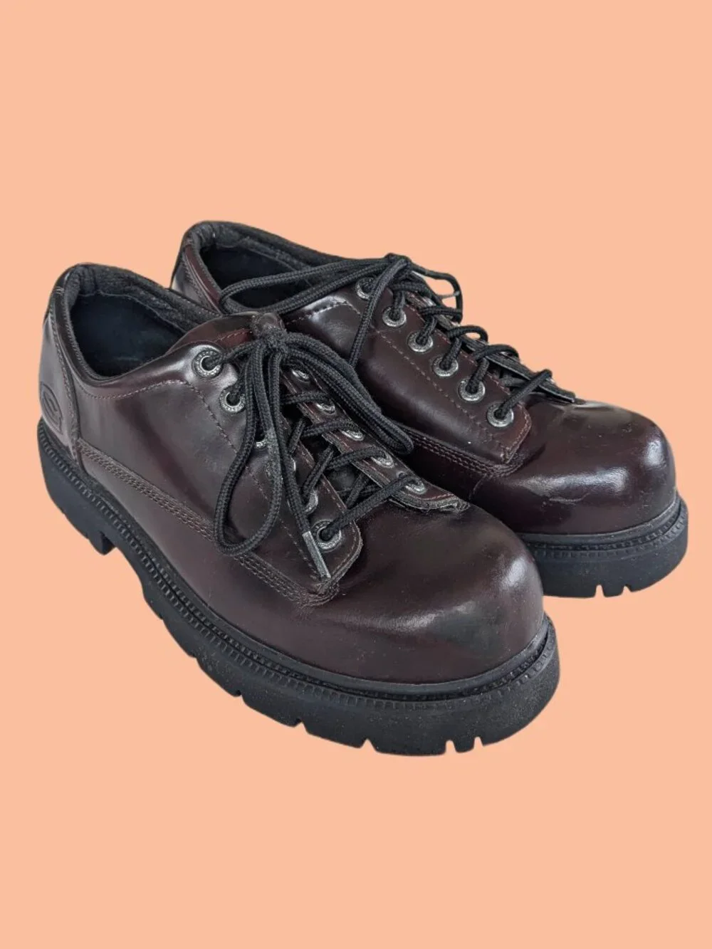Rich Burgundy Leather Vintage Y2K Skechers Jammers platform oxfords - US Mens 12