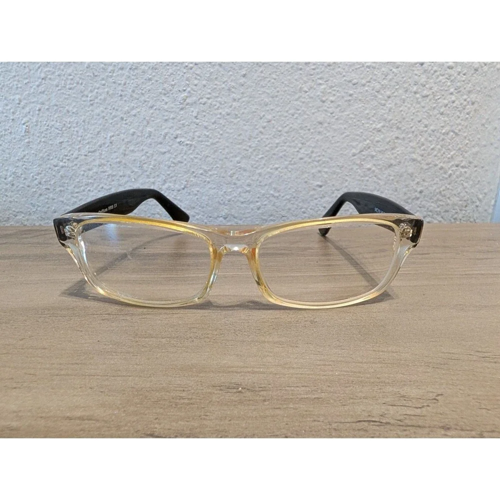 Optiluxe 9005 C4 Eyeglass Frames 54-16-140 Clear Yellow Black