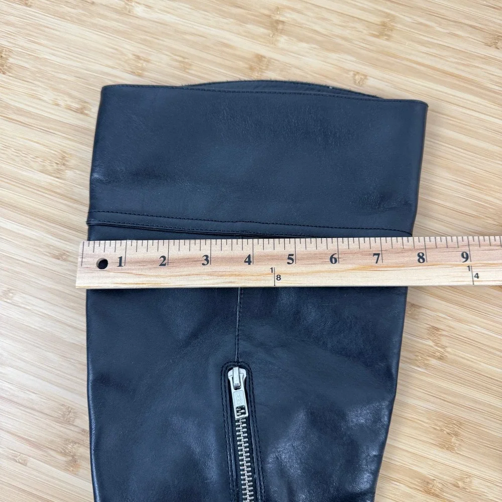 COACH Micha Black Leather Knee High Boots Wide Calf Size 9.5 B‎ A6848