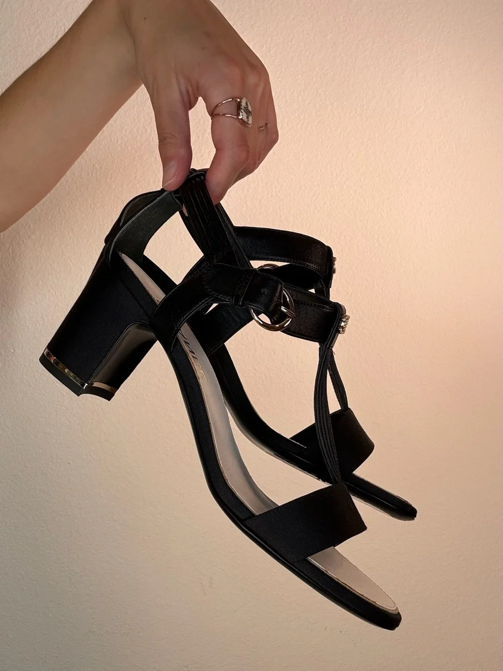 CHANEL black strap