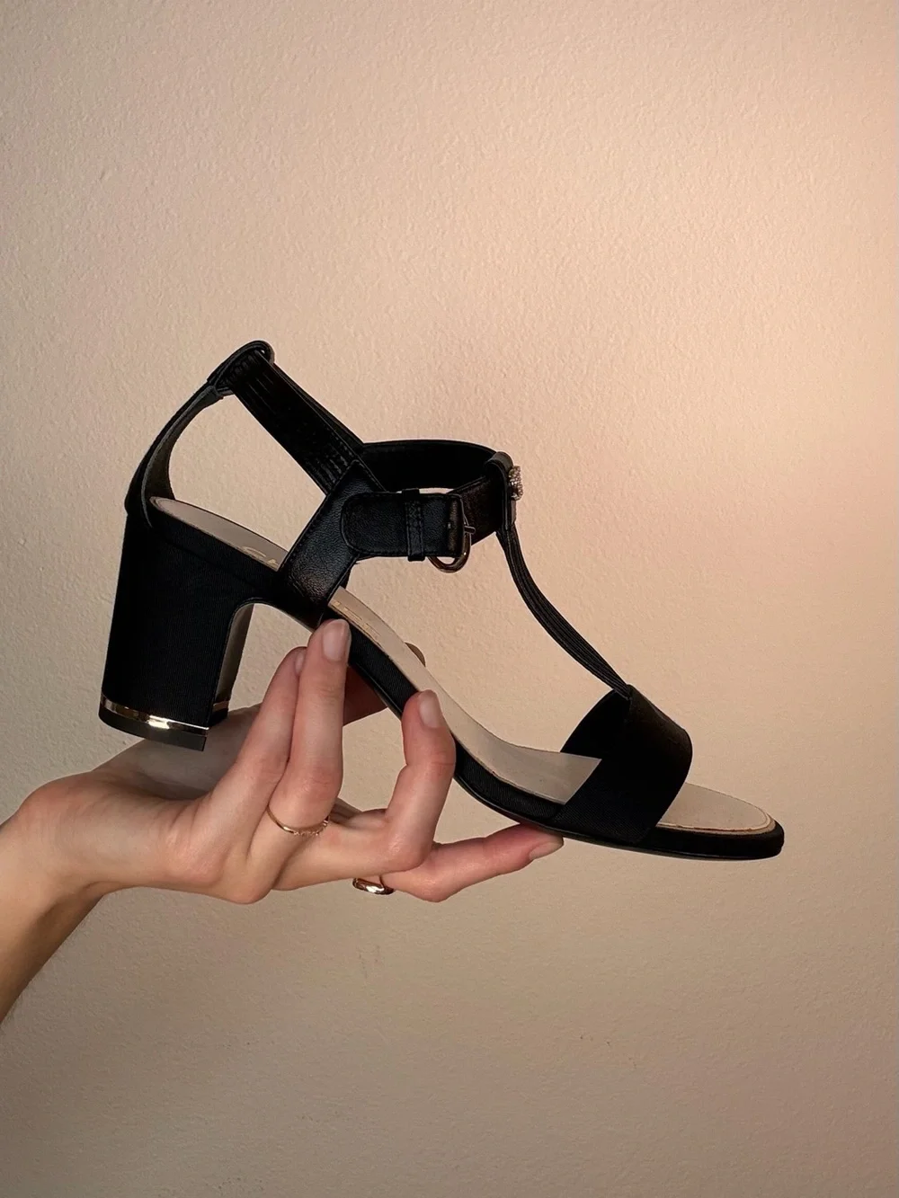 CHANEL black strap