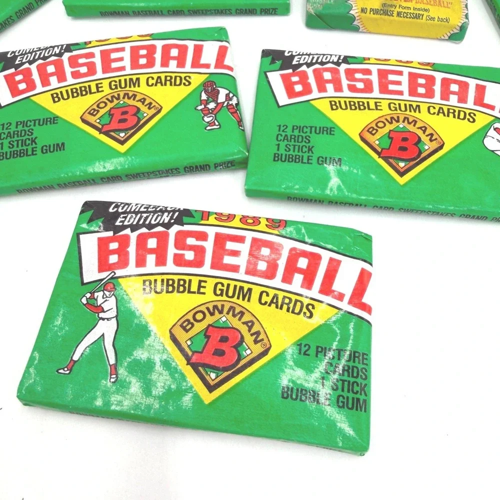 Vintage 1989 Bowman 1987 Topps Baseball Cards 7 Sealed Wax‎ Bubble Gum MLB Lot 1
