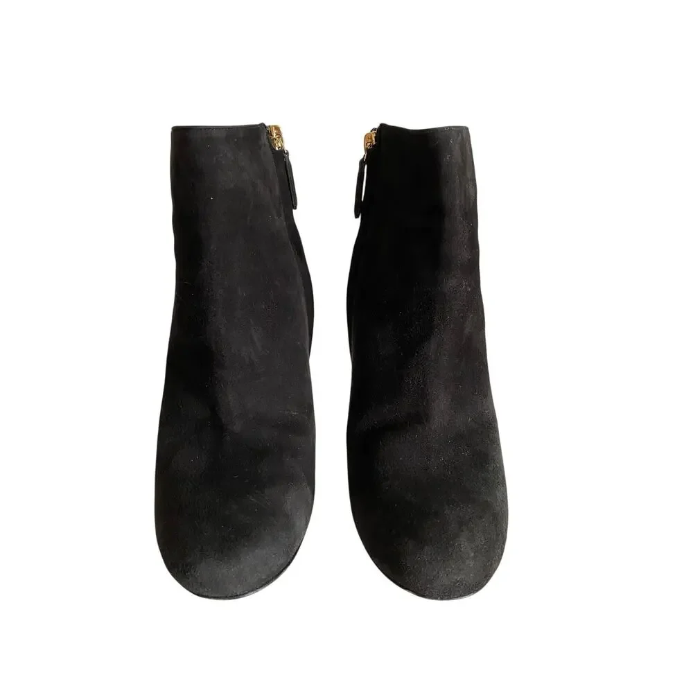 CHANEL black suede