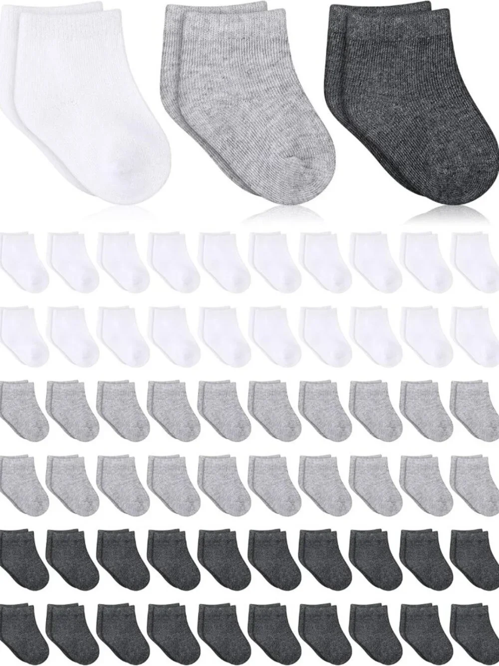 60 Pairs Newborn Baby Socks Set, Unisex Cotton Infant Anklets, Soft & Cozy