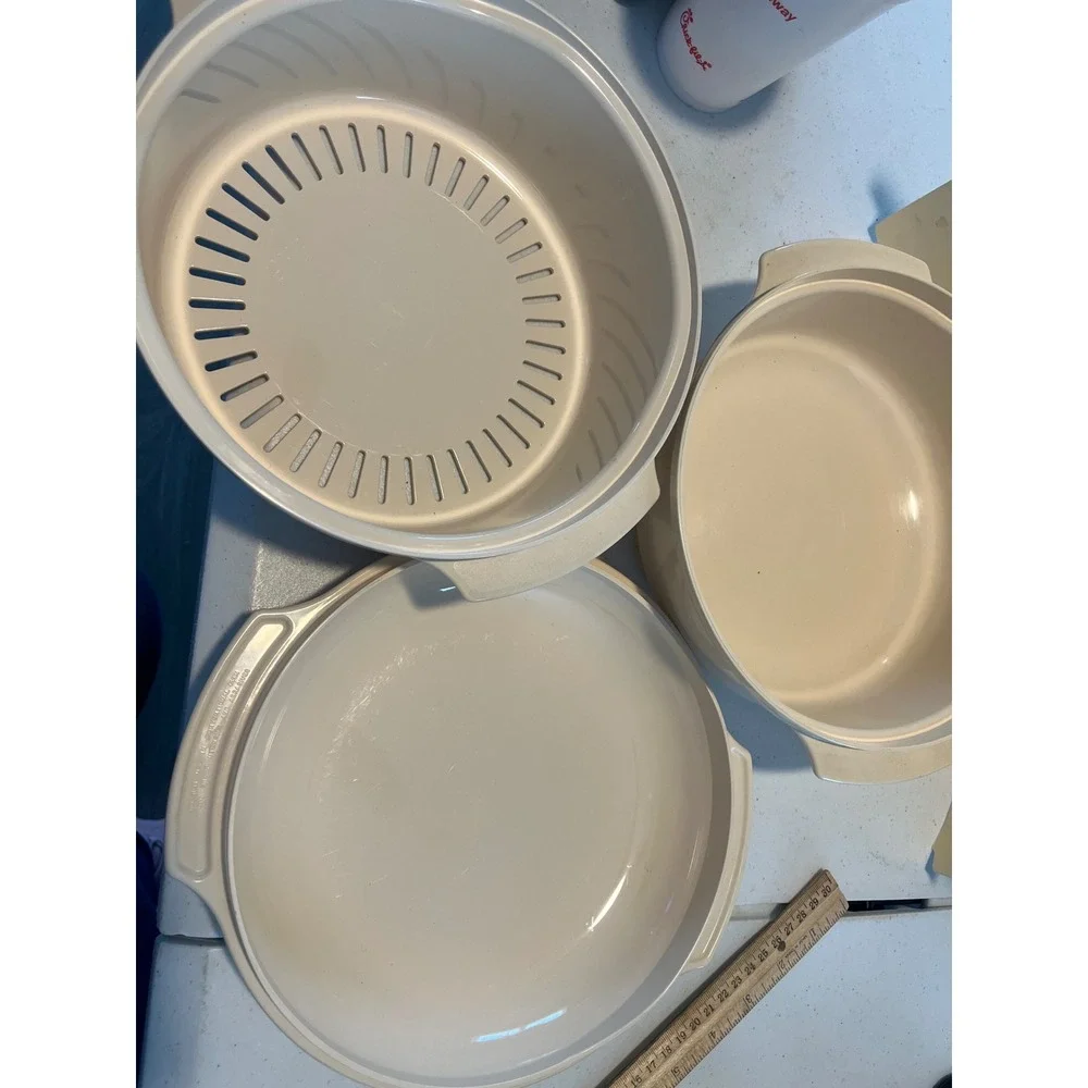 Tupperware stacked finish microwave