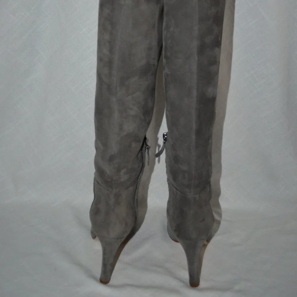 Sz 38 7.5 Gabriela Hearst Gray Suede Over the Knee 1/4 Zip 3.5