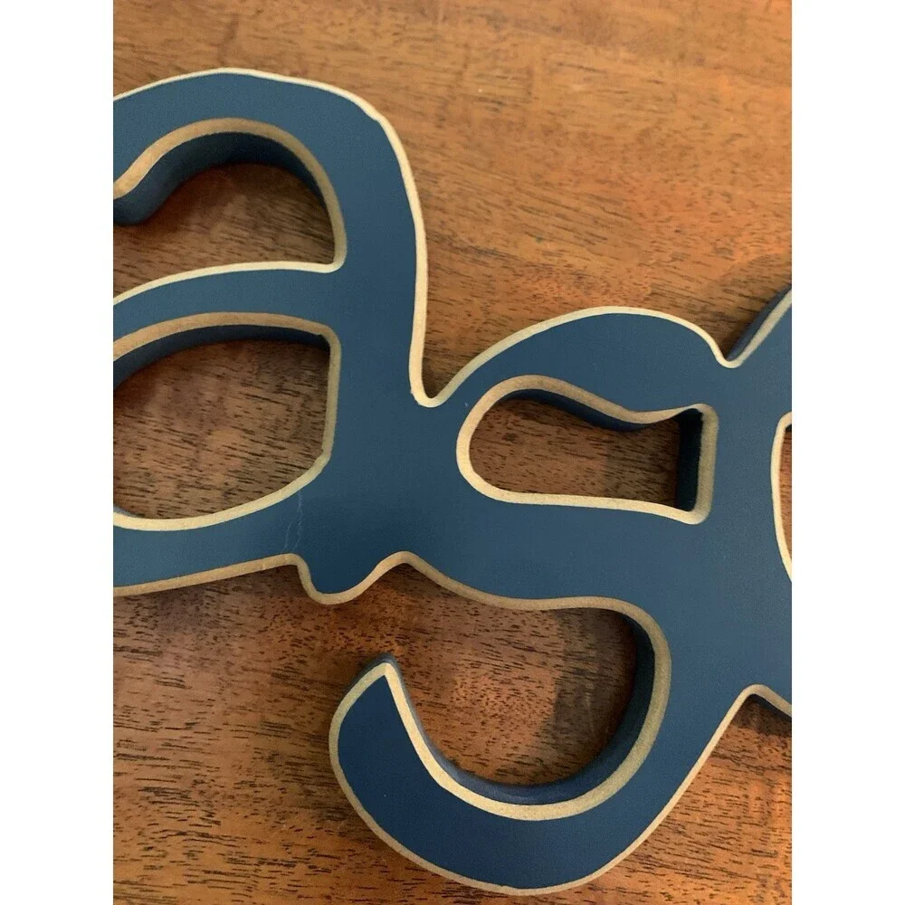 Baseball Wooden Wall Sign Blue 30