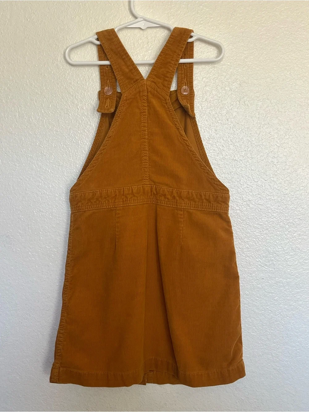 Old Navy Girls Rust Corduroy Button-Front Overall Dress 8
