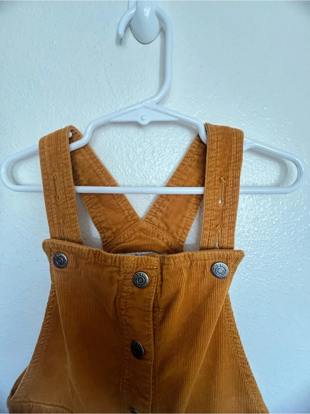 Old Navy Girls Rust Corduroy Button-Front Overall Dress 8