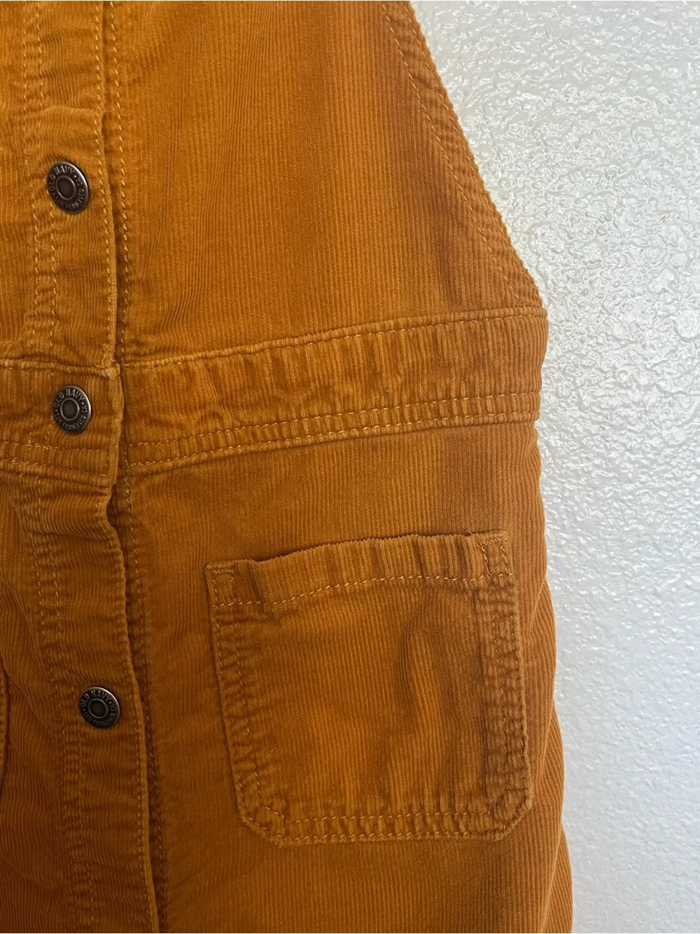 Old Navy Girls Rust Corduroy Button-Front Overall Dress 8