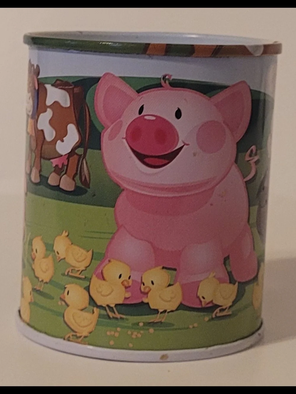 Vintage 2009 Schylling Tin Litho Animal Sound Maker Moo Can Toy 22136W Collectib