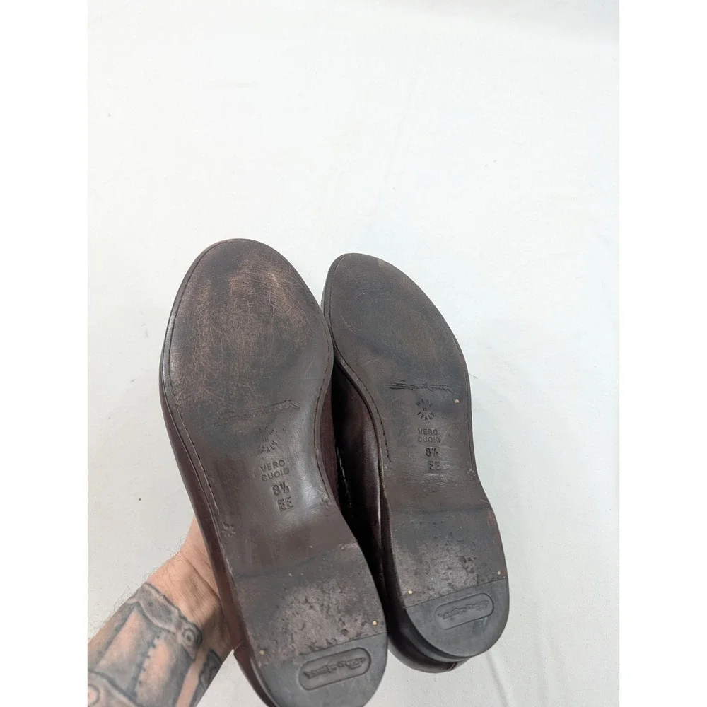 Santoni Tassel Loafers Mens 8 1/2 Leather Slip On Dress Shoes‎ Italy 181386