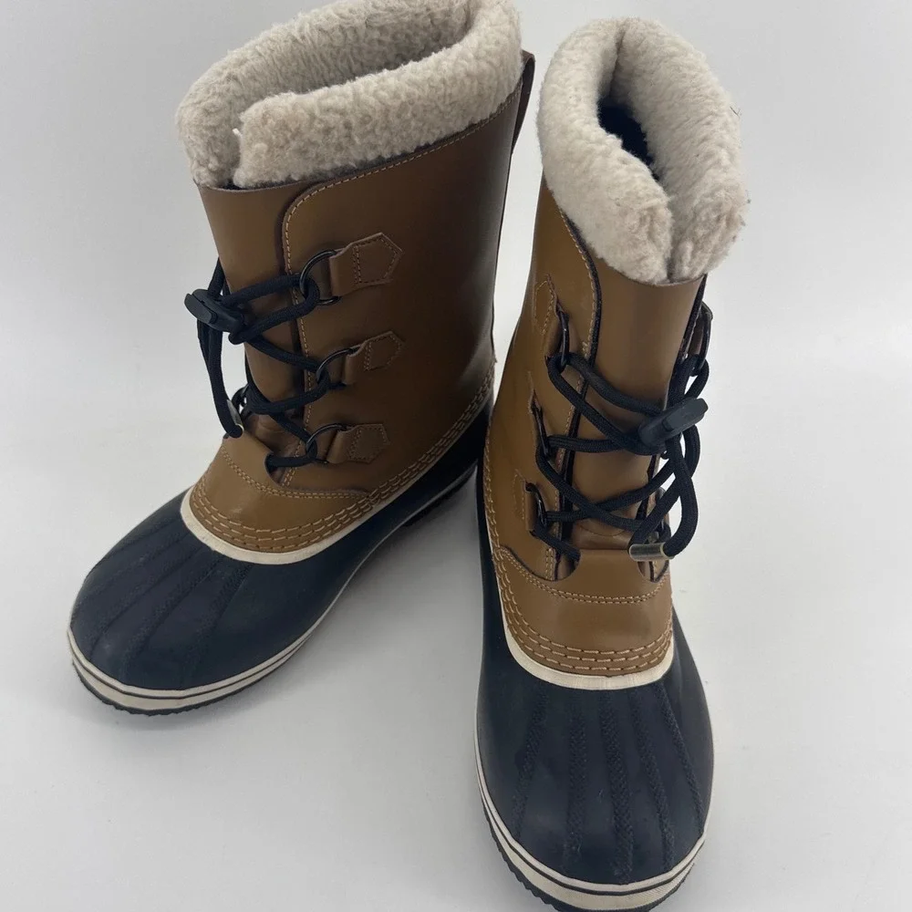 Sorel 1964 Pac 2 Women 6 Brown Black Waterproof Faux Fur Snow Winter Boots