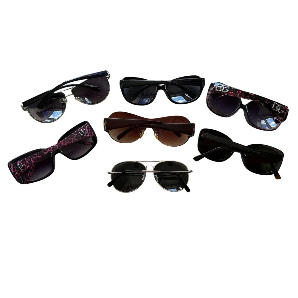 Lot of 7 Sunglasses Mixed Styles Aviator Oversized Shield Icon Eyewear Cotton On