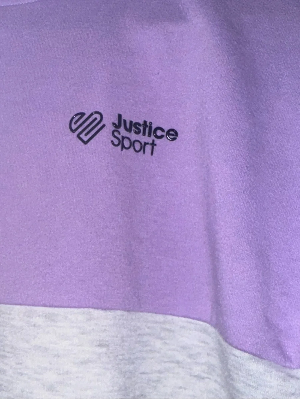 Justice Sport Girls Colorblock Pullover Hoodie Purple Gray Size M 10