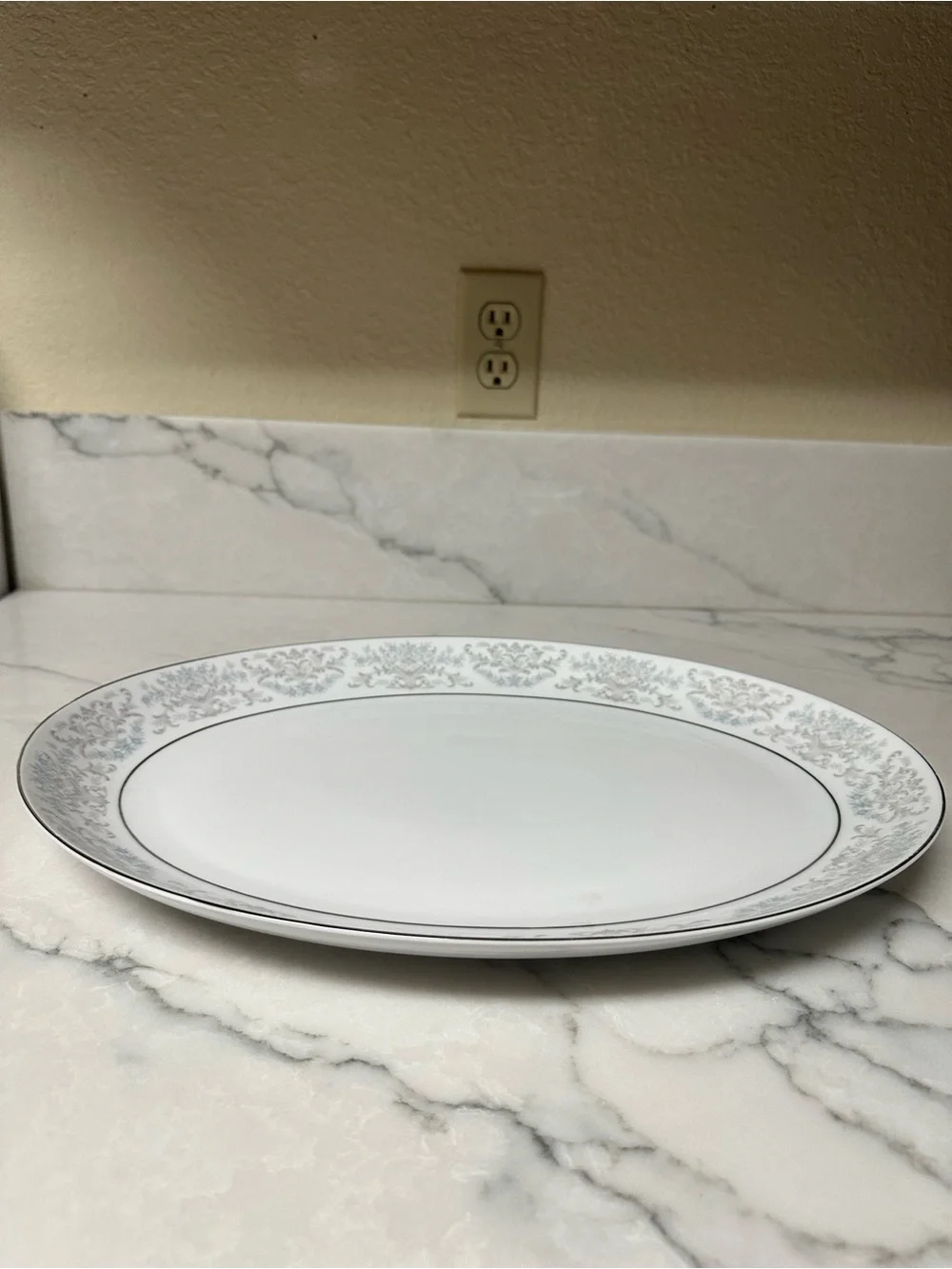 Vintage Mikasa Fine China pattern oval porcelain serving platter.