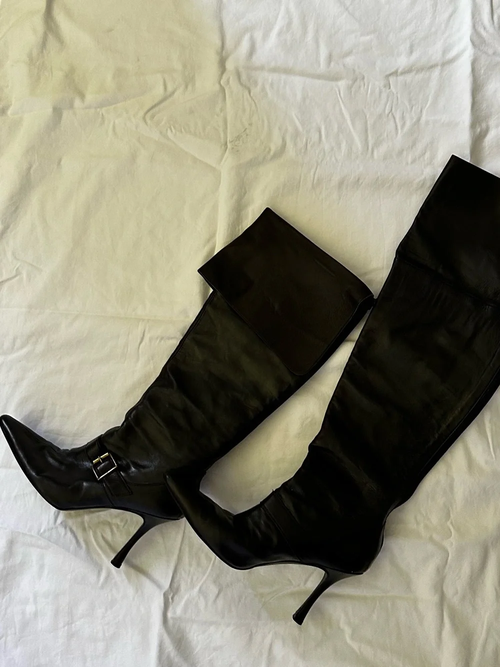 Manolo Blahnik Black Over-the-Knee Stiletto Boots