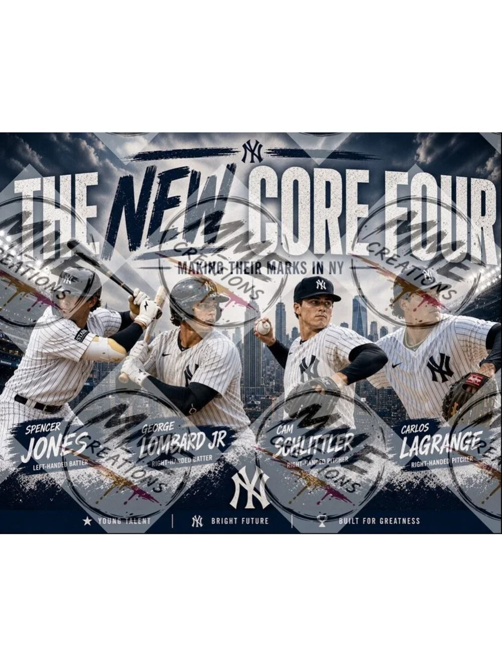 4224 The New Core Four Yankees Jones/Lombard/Schlittler/Lagrange Alt2