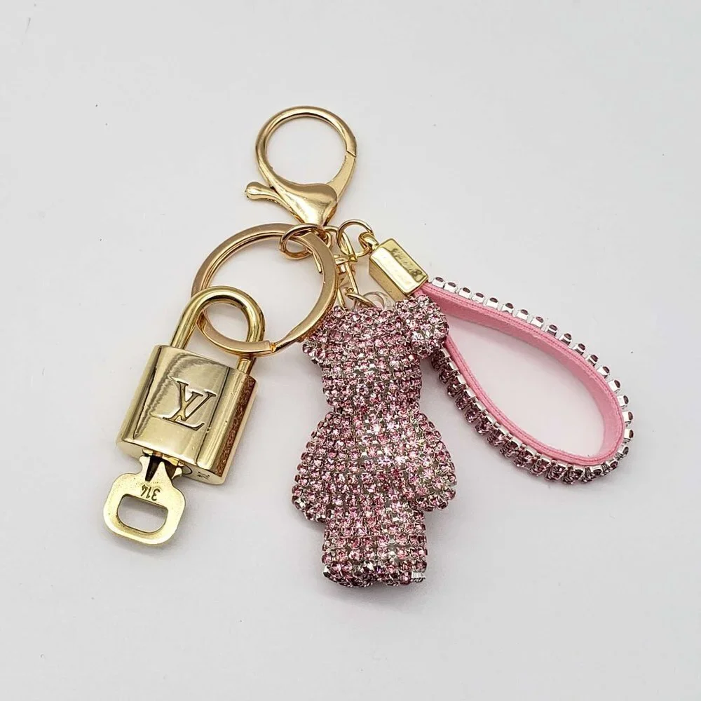 Authentic LV Gold Padlock & Key 🔑 Bag Charm / Unbranded Keychain Combo