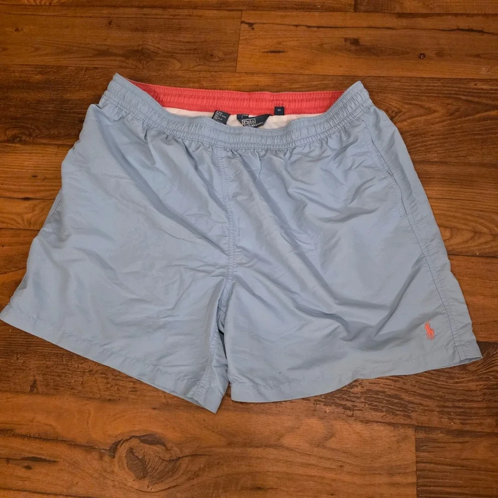Polo Ralph Lauren‎ Swim Trunks Shorts Elastic Waist Lined Blue